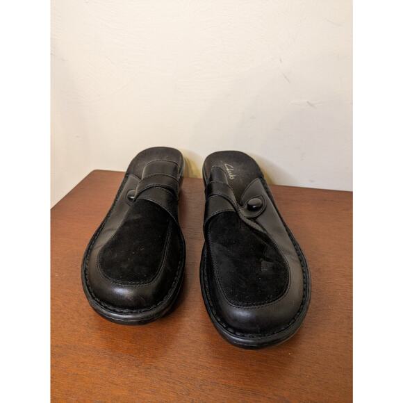 Clark's Women's Shoes Slip-on Clogs Black Size 9.5 Low Heel. - Picture 2 of 8